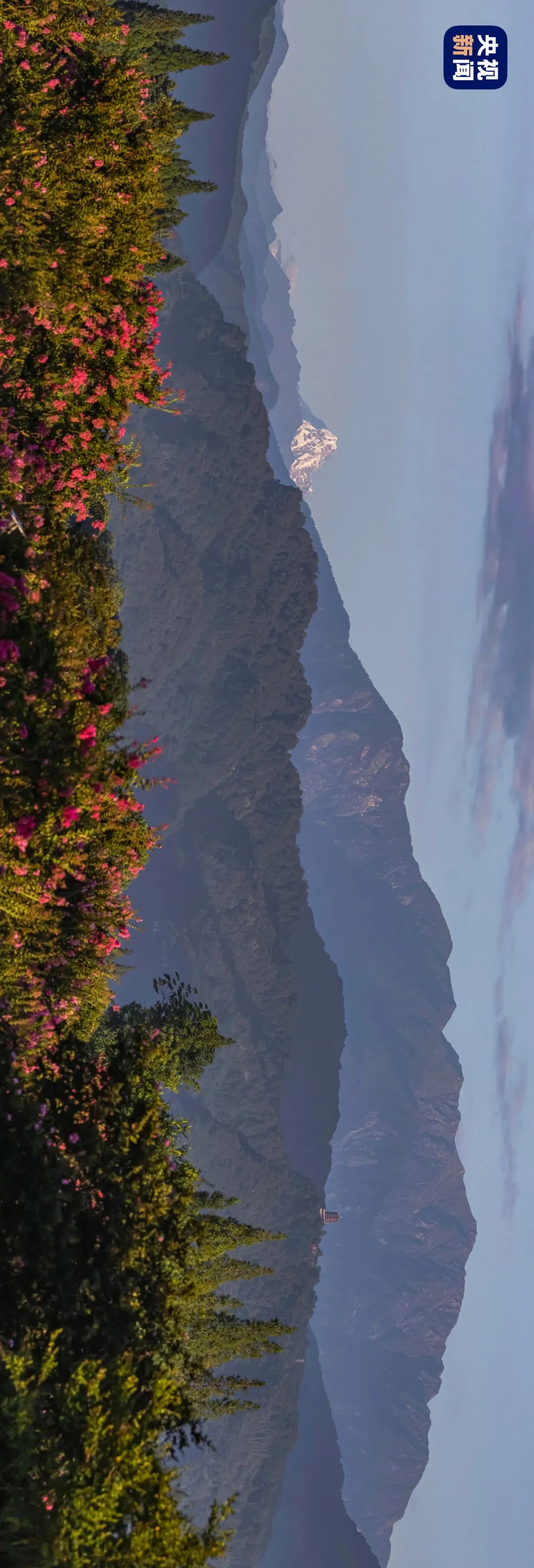 △青城山与四姑娘山幺妹峰同框