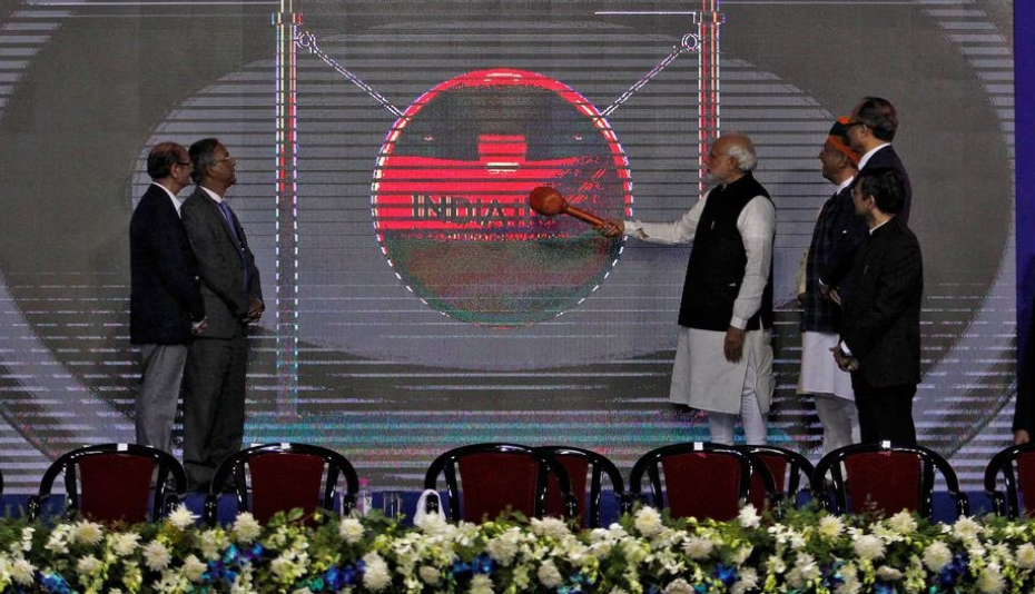 （莫迪2017年在国际金融城为印度首个国际交易所揭幕，来源：社交媒体）