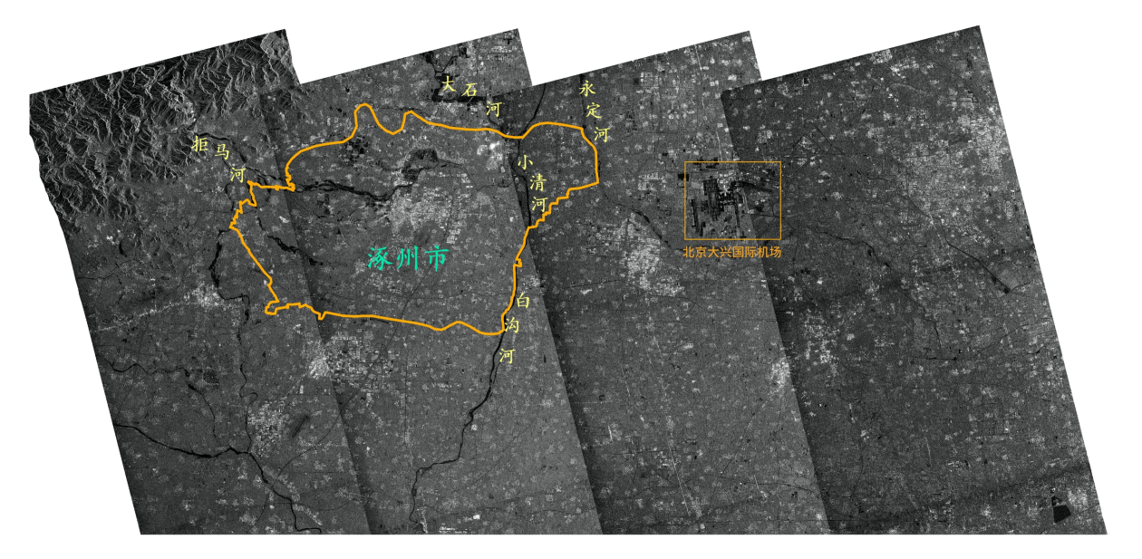 "涪城一号"卫星7月31日晚拍摄的涿州市卫星影像