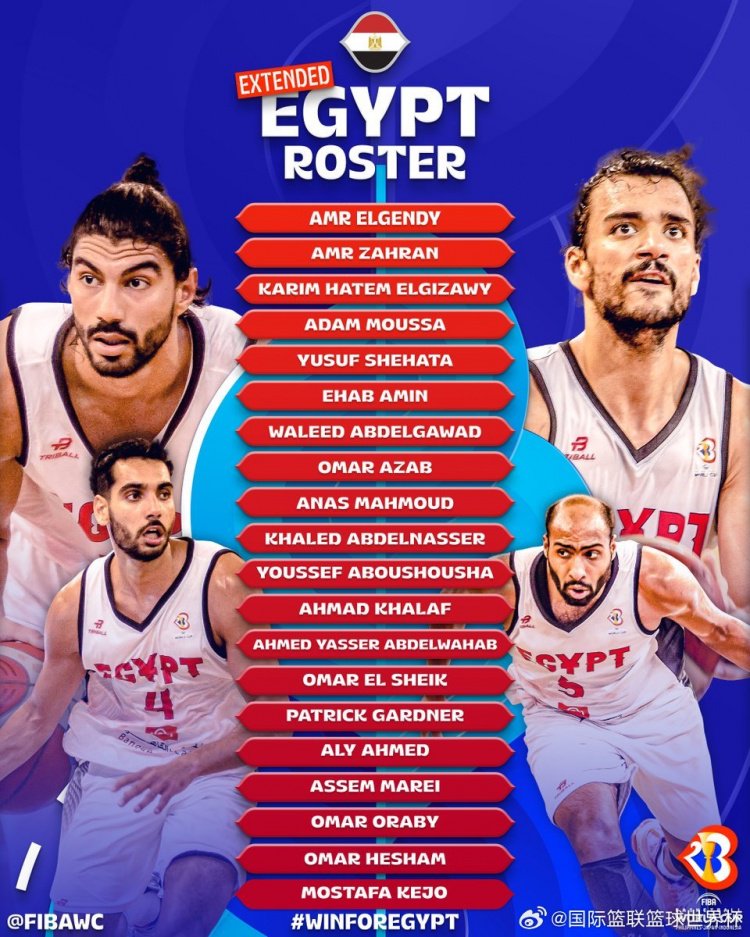 埃及男篮公布世界杯20人名单 同