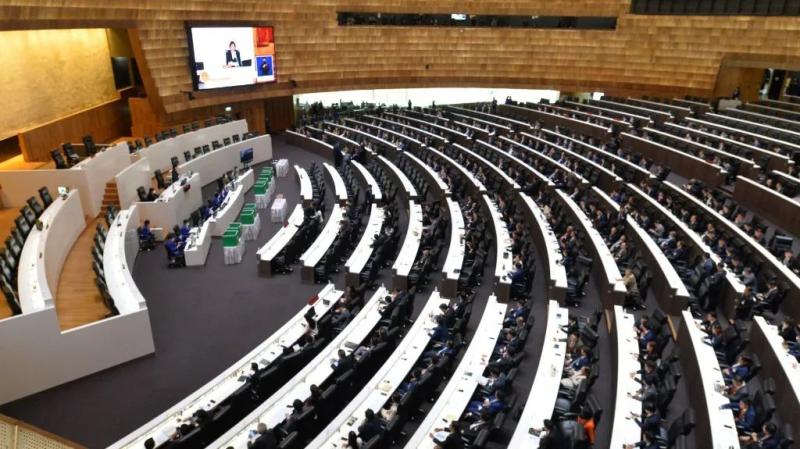 这是7月4日拍摄的泰国国会下议院选举现场.新华社发(拉亨摄)