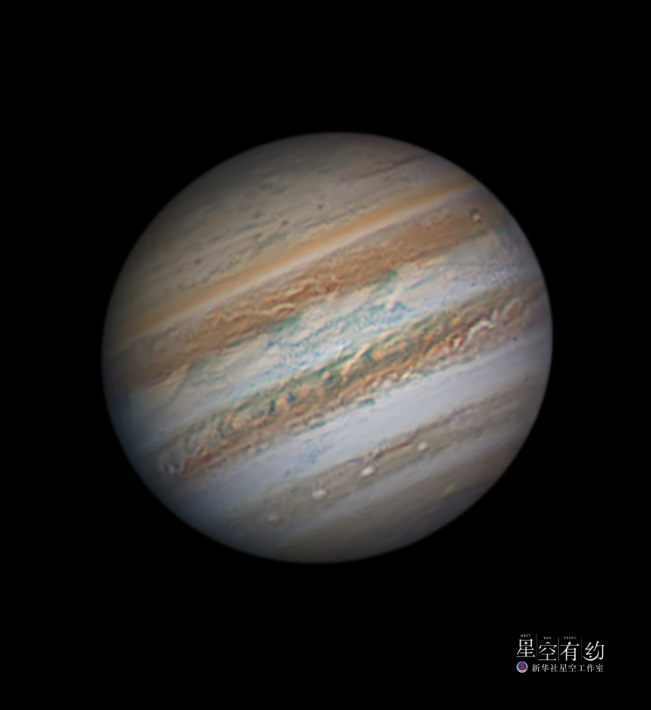 北京市天文摄影爱好者宗海阳2017年5月17日拍摄的木星特写。（本人供图）