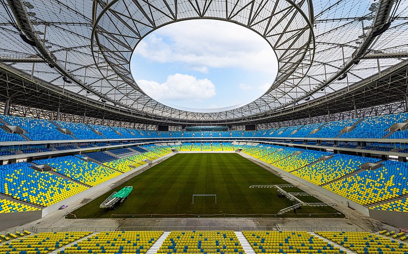 凤凰山体育公园·足球场内景.来源:视觉中国