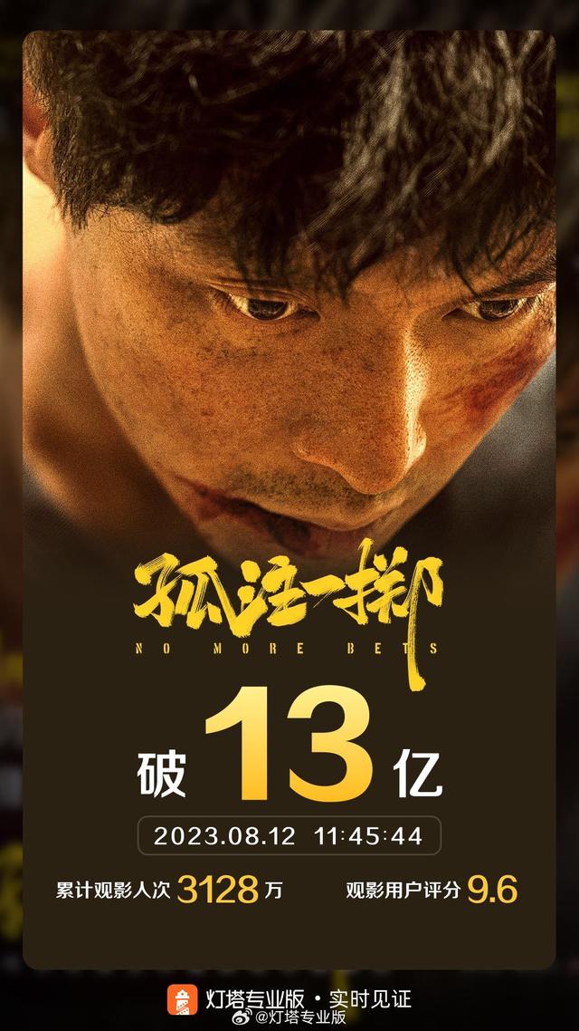 电影《孤注一掷》票房突破13亿。 图片来自灯塔专业版