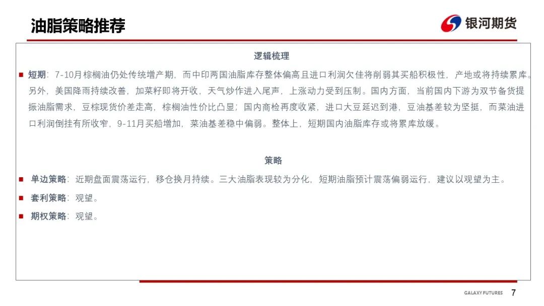 【油脂周报】MPOB 7月报告影响有限 国内油脂库存继续累库