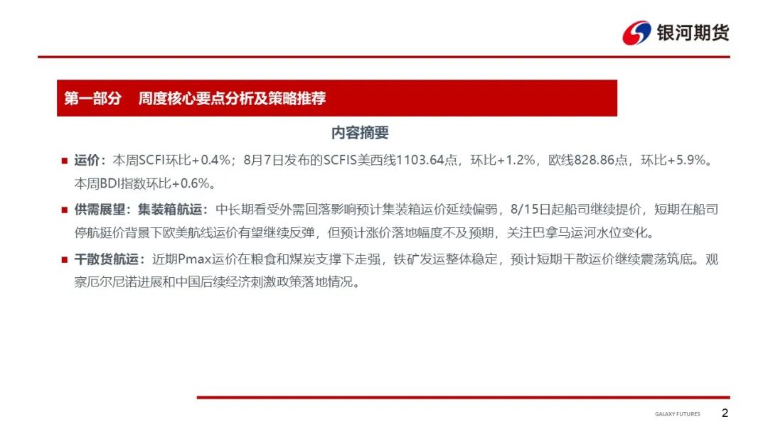 【航运周报】8/18日集运指数（欧线）期货上市，干散Pmax运价走强