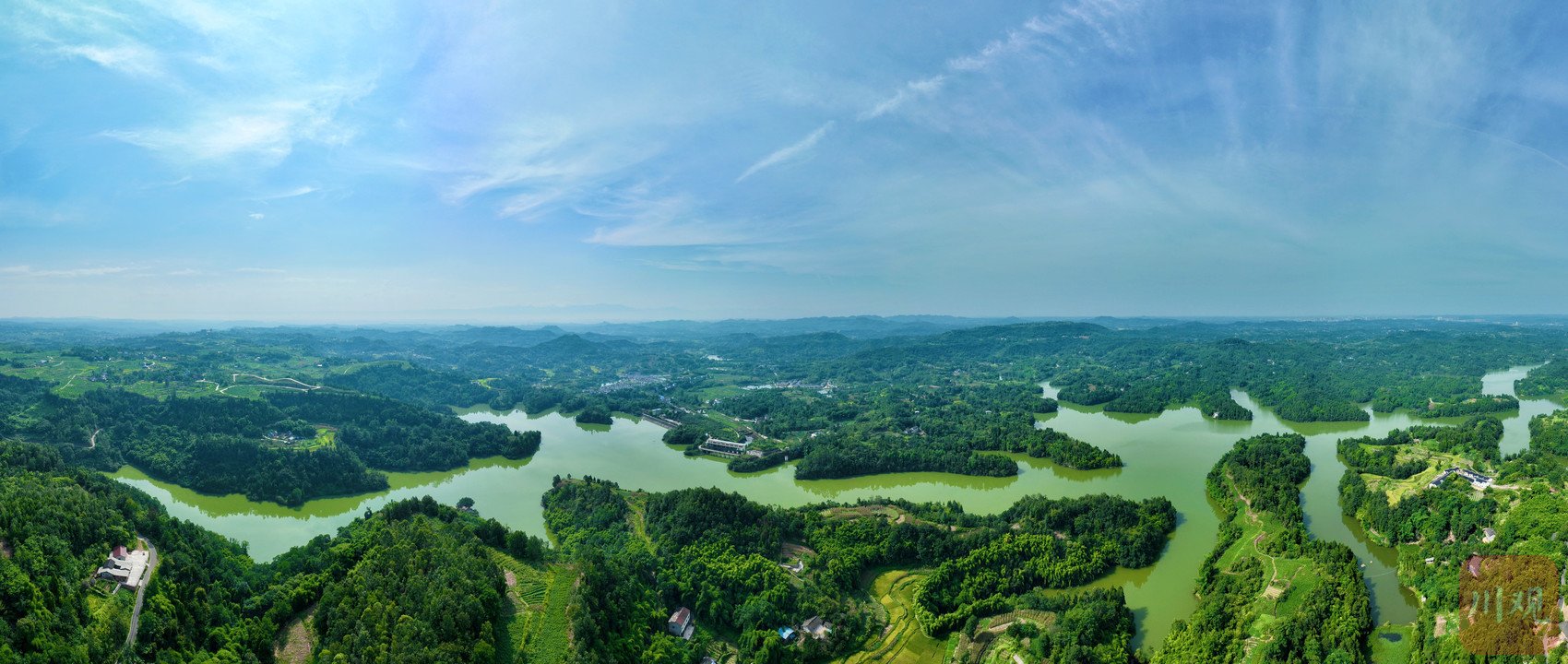 航拍广安白云湖国家湿地公园. 吴迪 摄