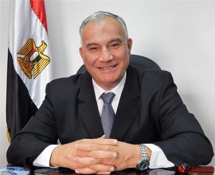 埃及著名国际问题专家哈桑·拉杰布.人民网记者 黄培昭摄