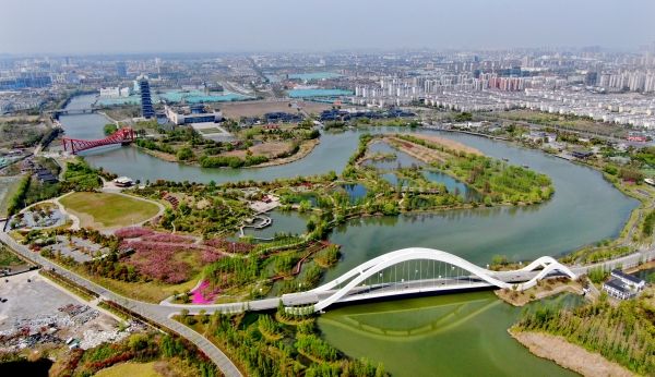 航拍三湾湿地公园.扬州市委网信办供图