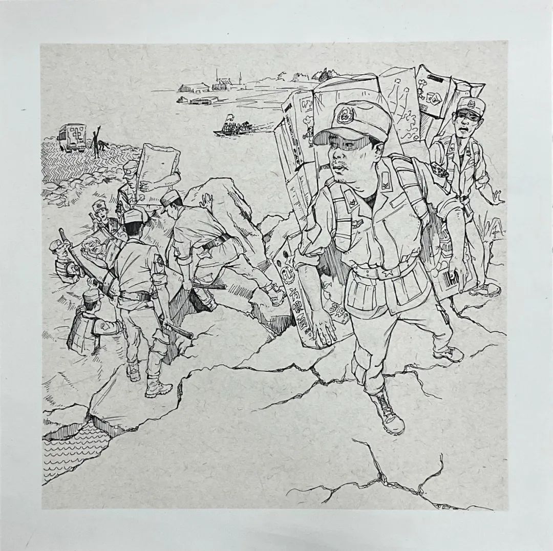 防汛救灾特稿 | 忠诚卫士的身影:画笔定格感动瞬间