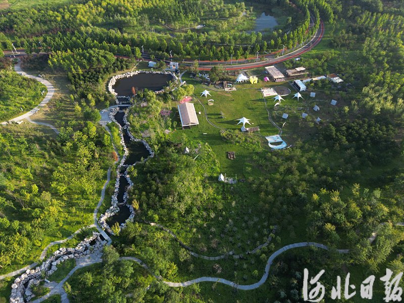 图为唐山花海南区一角.