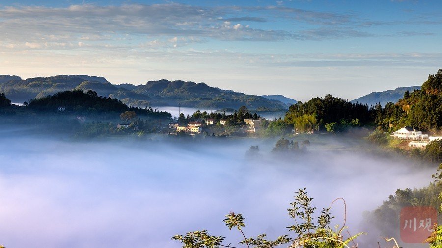 c视觉·云游天府⑥丨威远骑龙坳:云海映日"雾"入仙境|龙_新浪财经