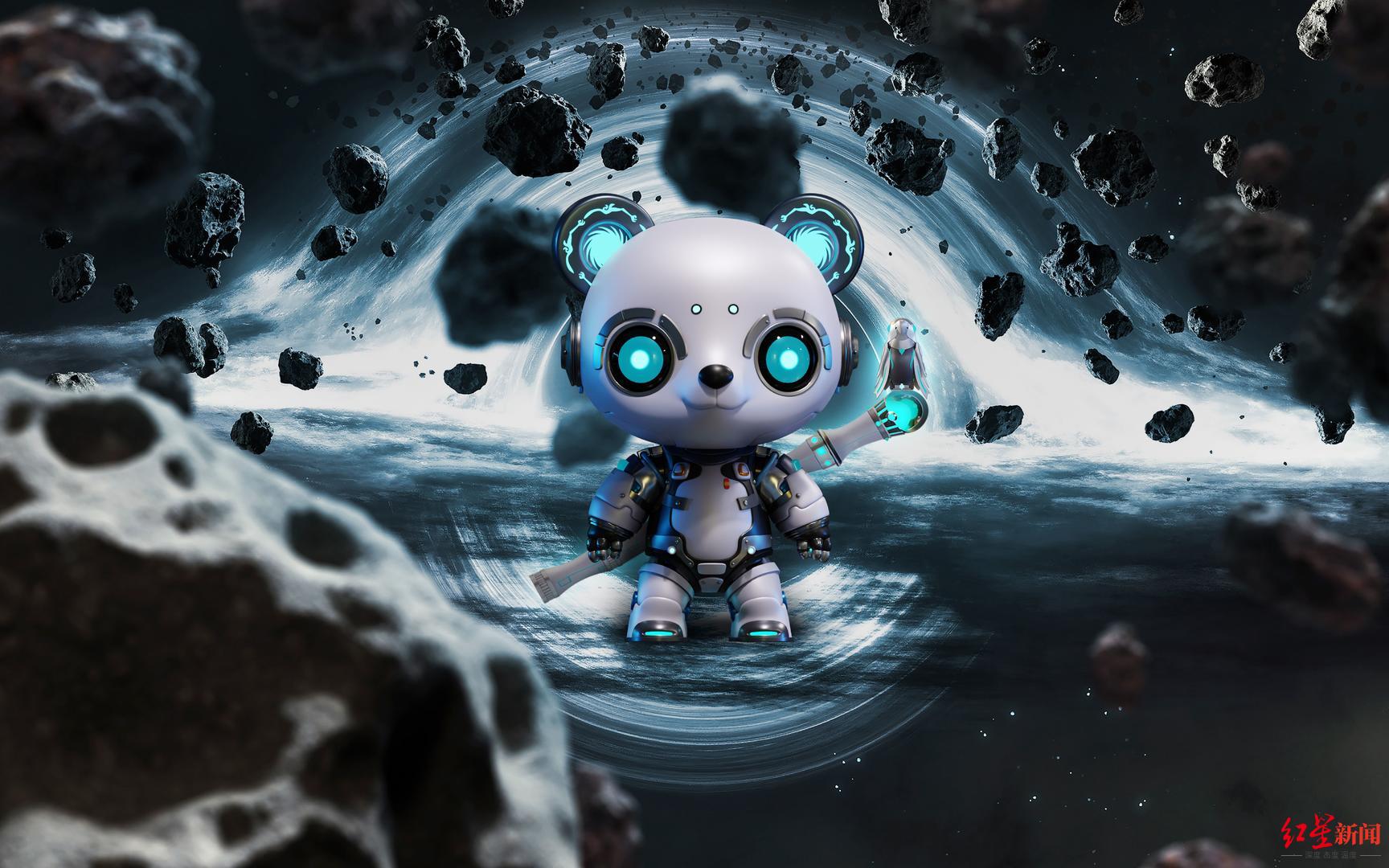 2023成都世界科幻大会吉祥物亮相幻熊科梦勇闯深空的星际漫游者