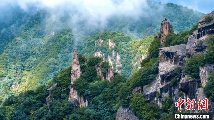 陕西秦岭雨后现云海景观.西安翠华山景区 供图