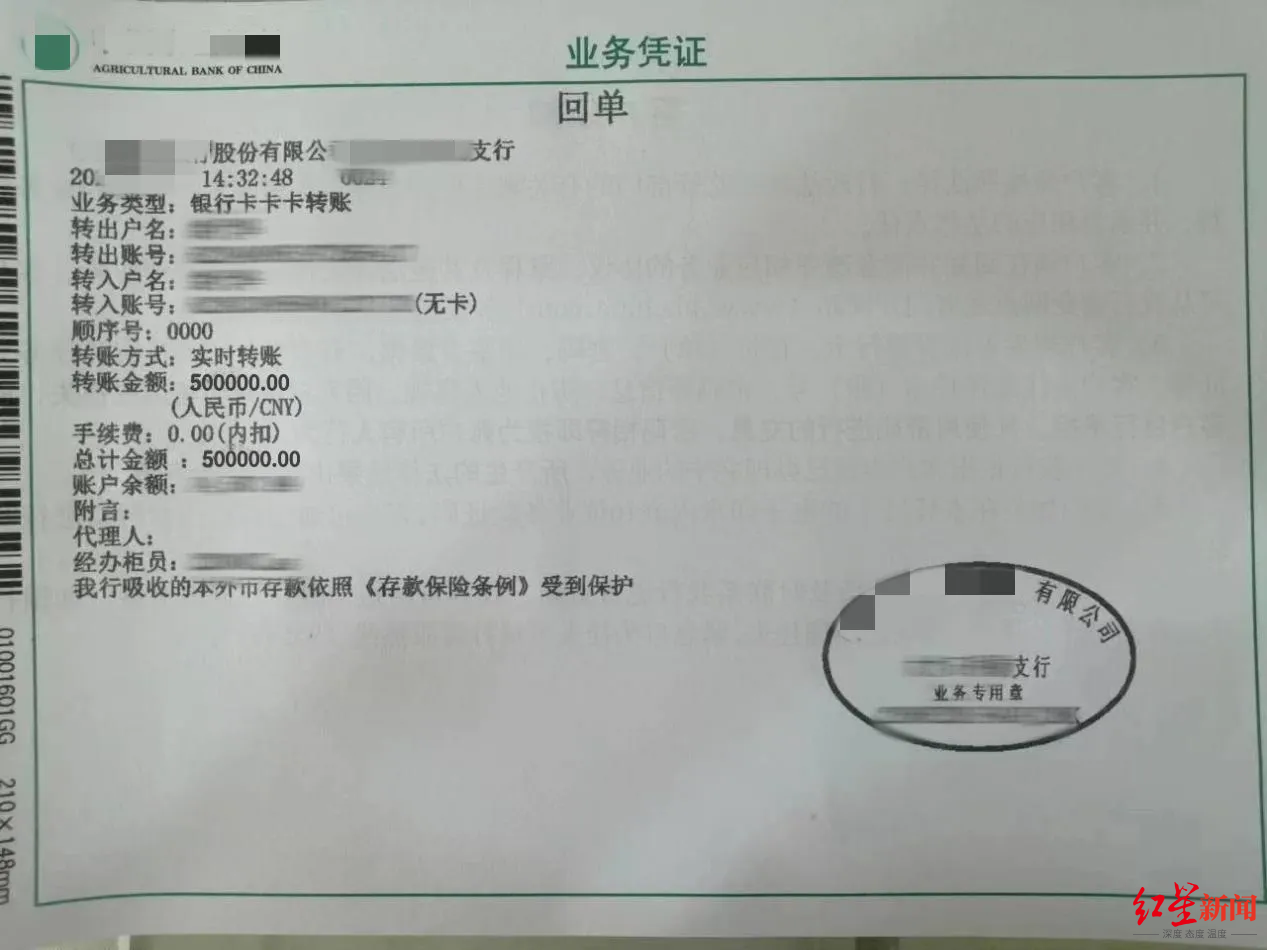 宋女士转账记录回单