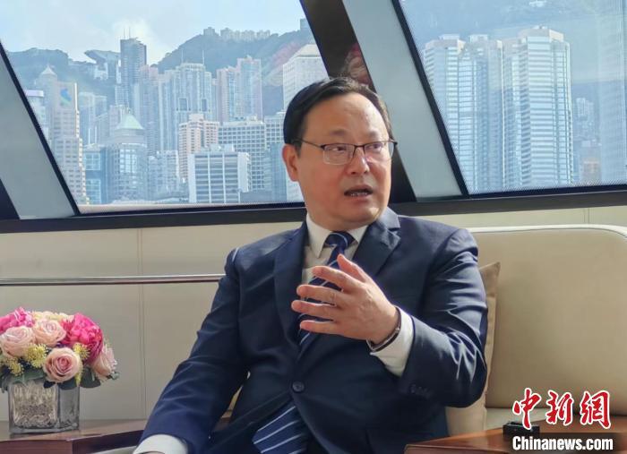 珠江船务企业有限公司董事局主席刘广辉近日接受中新社记者采访。中新社记者刘大炜摄