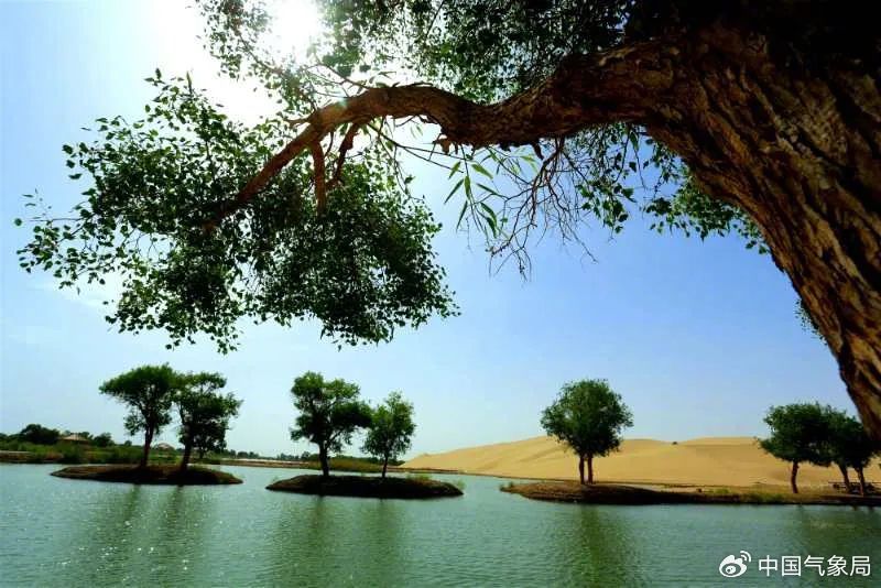 尉犁县罗布人村寨的湖泊 拍摄：李志宏