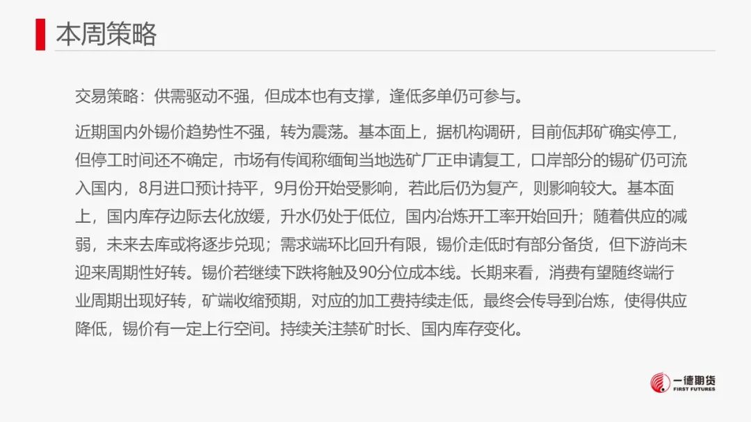 锡：供需驱动不强，但成本有支撑