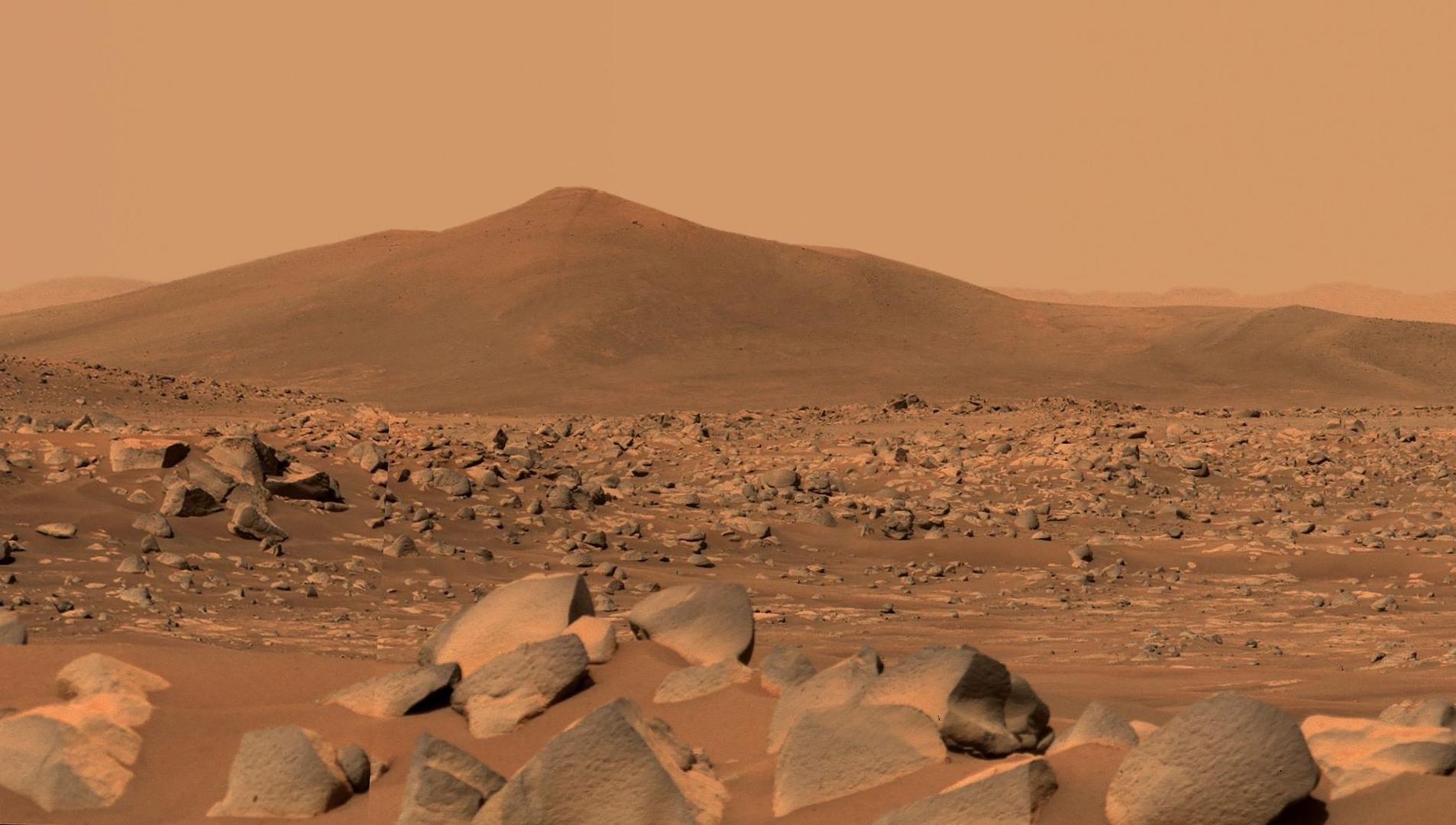 ▲NASA公布的“毅力号”用毅力号桅杆相机Mastcam-Z拍摄的火星山丘“圣克鲁斯”的照片 图据IC photo