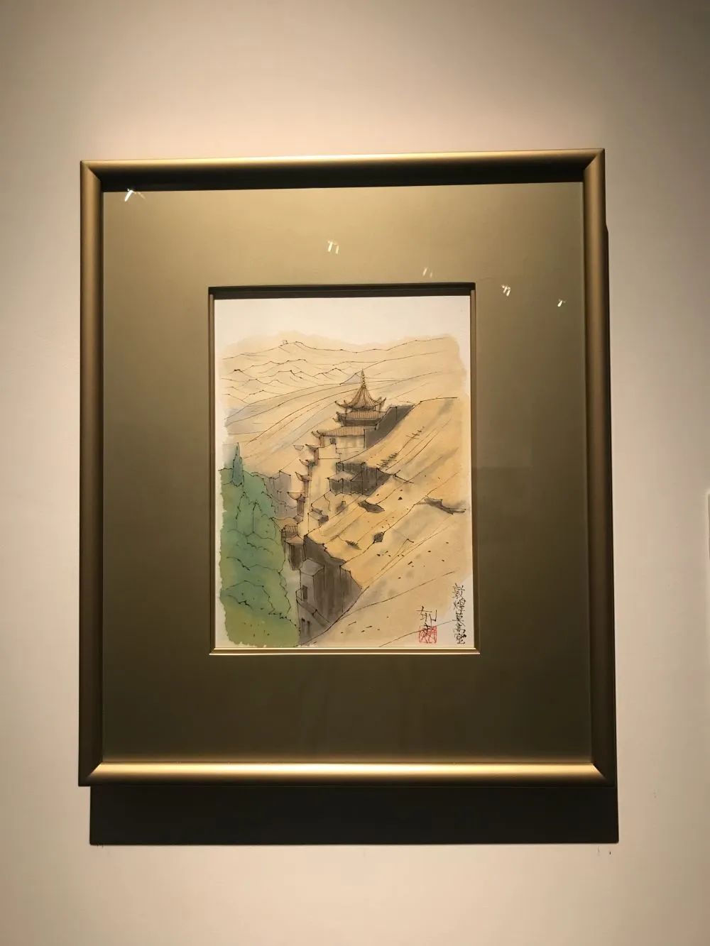 平山郁夫作品《敦煌莫高窟》(2018年8月1日摄).