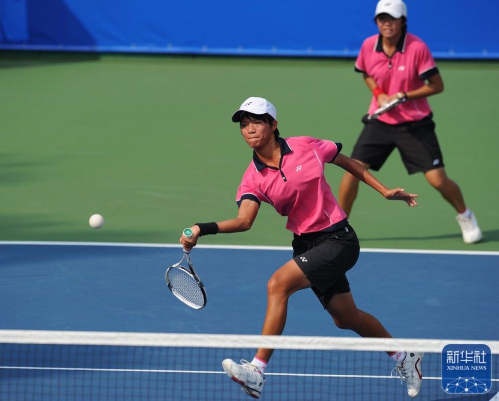 中国台北队选手朱芸萱在广州亚运会软式网球女子团体决赛中(2010年