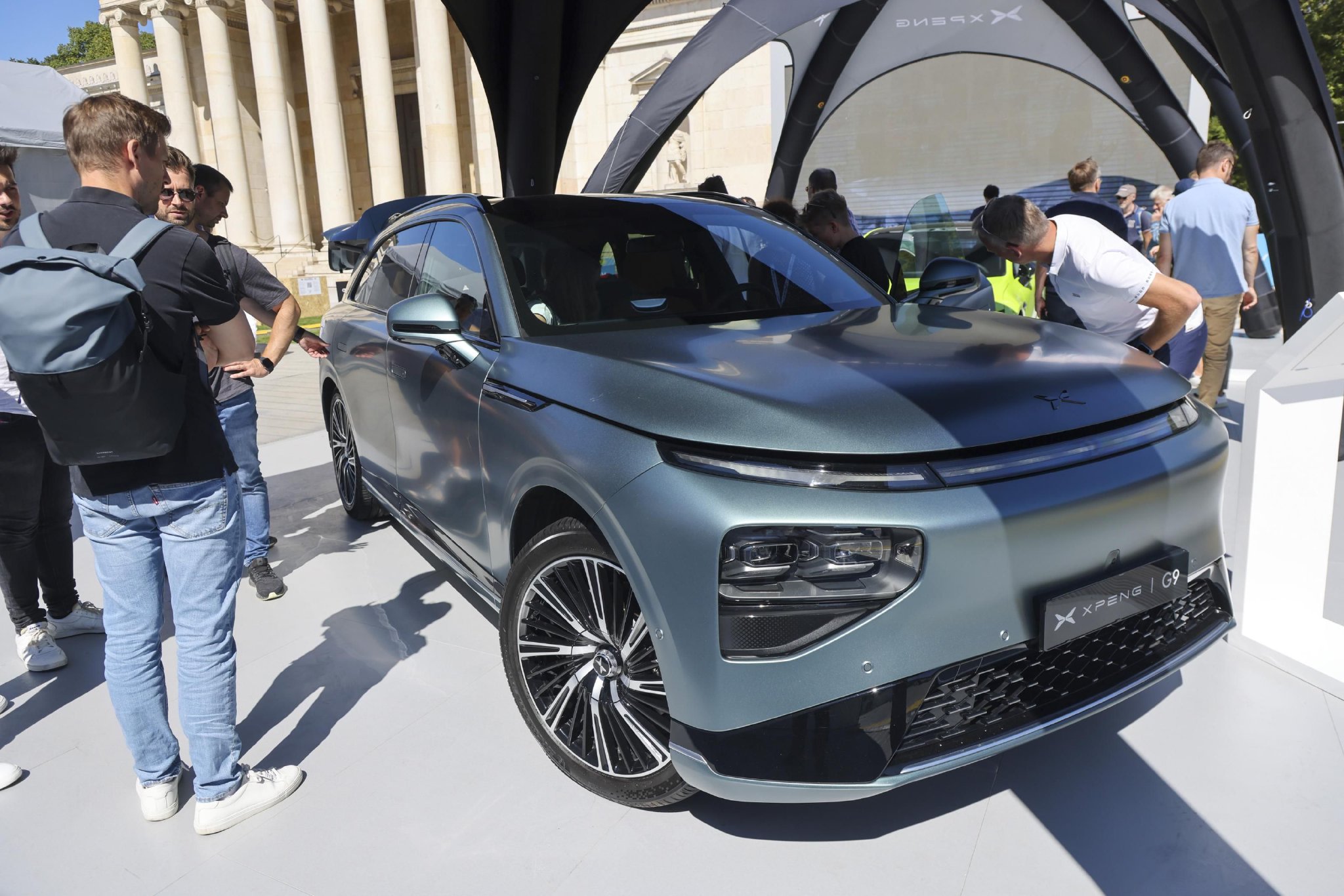 当地时间2023年9月5日,德国慕尼黑,小鹏g9电动汽车亮相慕尼黑车展.