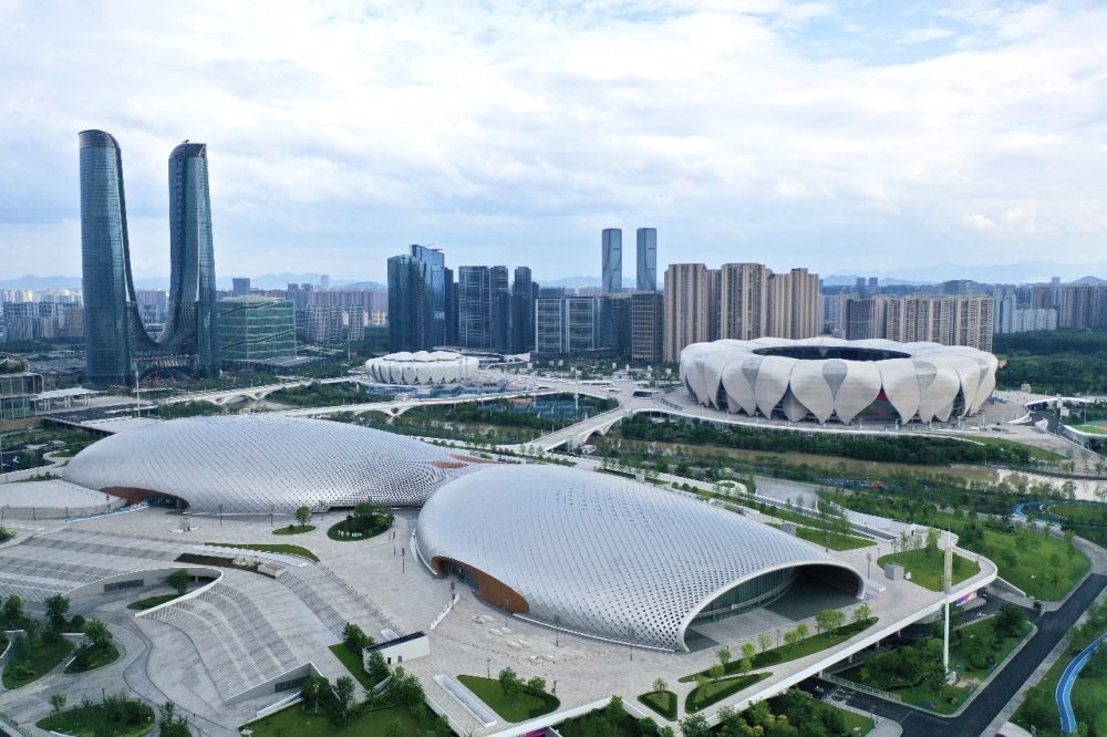 杭州奥体中心体育馆,游泳馆外景