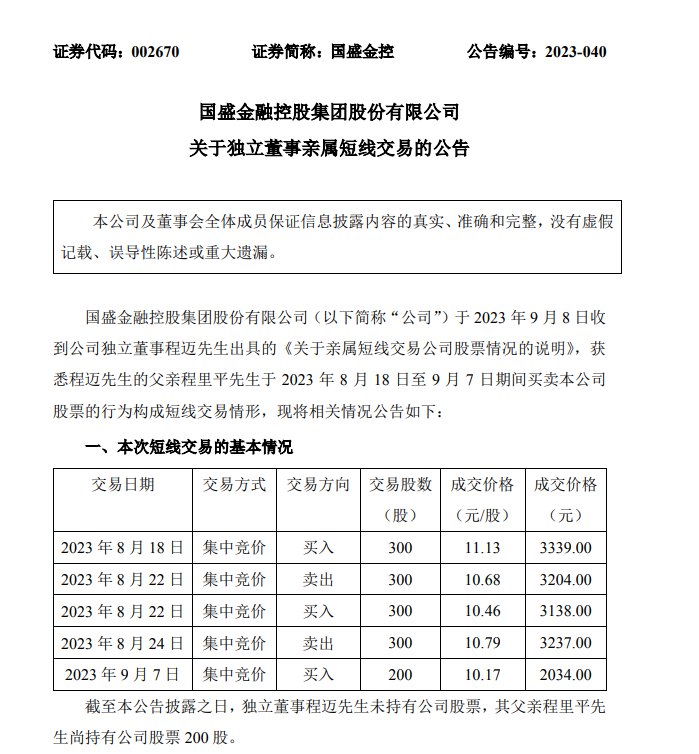 国盛金控公告截图