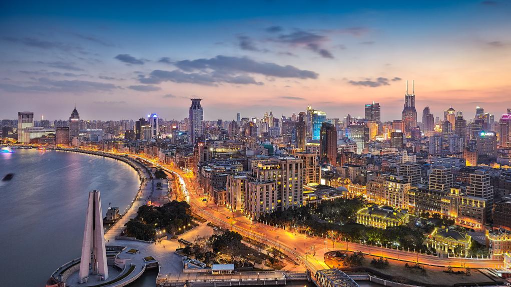 鸟瞰上海黄浦区.视觉中国 图