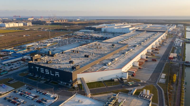 位于上海临港的特斯拉上海超级工厂.(受访者供图)