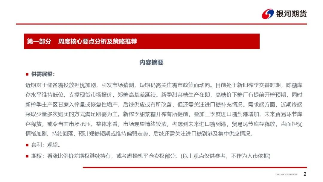 【白糖周报】新旧榨季交替、储备投放传言频出，关注进口糖到港情况