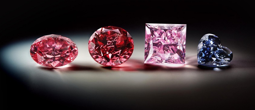 来自阿盖尔钻石矿的切面炫彩钻石.