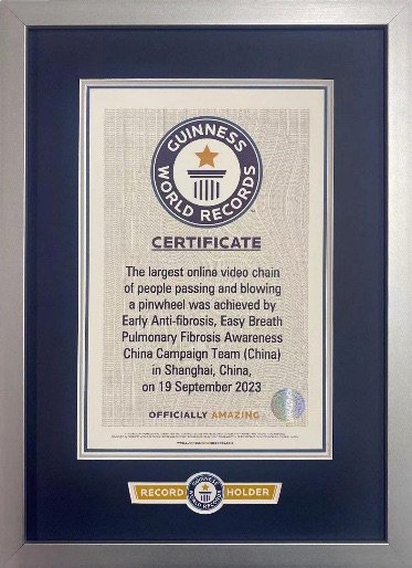 图片:"最长的传递吹风车视频链"吉尼斯挑战成功证书,受访者供图,下同