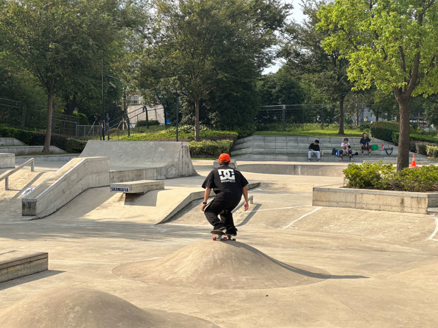 长宁苏州河段"长藤结瓜",临空滑板公园成了年轻人的新去处 戚颖璞 摄