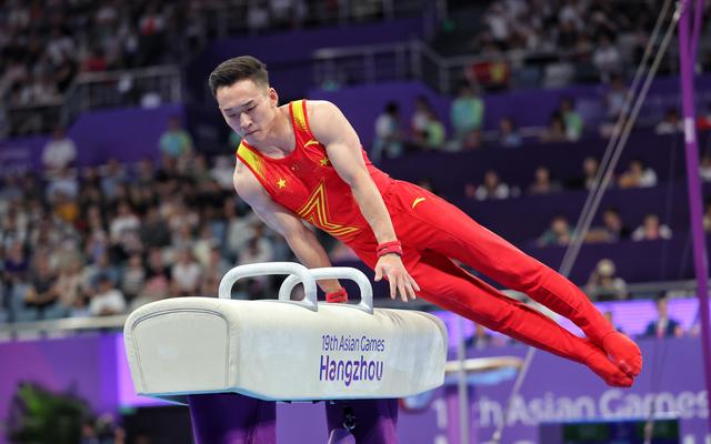 肖若腾出战鞍马比赛. 新京报记者 王贵彬 摄