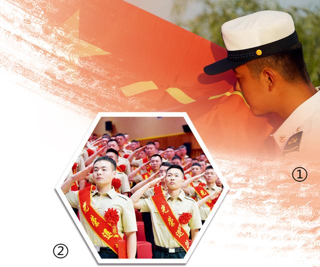 图①:北部战区海军某部退役士兵亲吻军旗.于湘洋摄