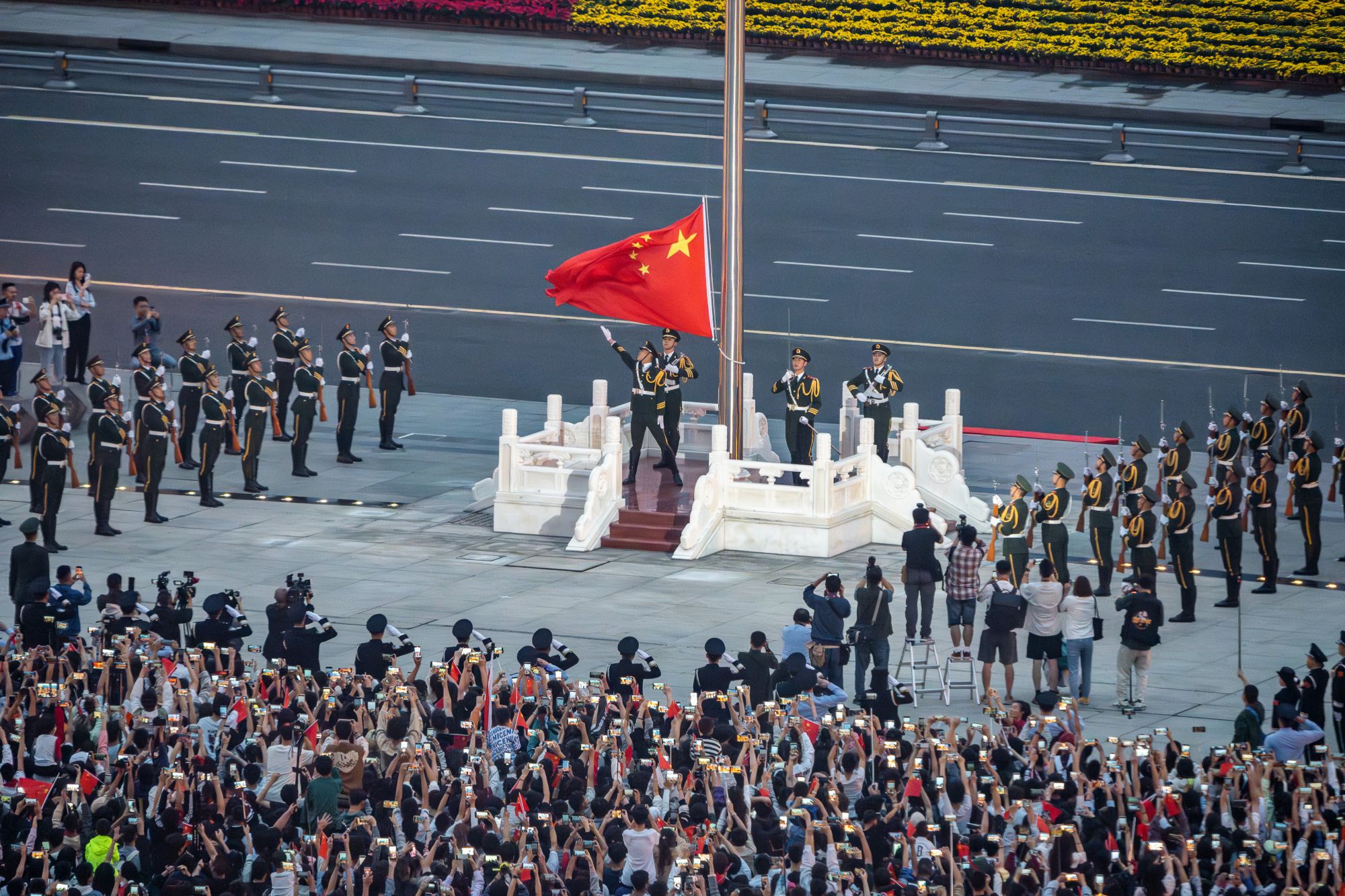 国庆升旗仪式照片图片