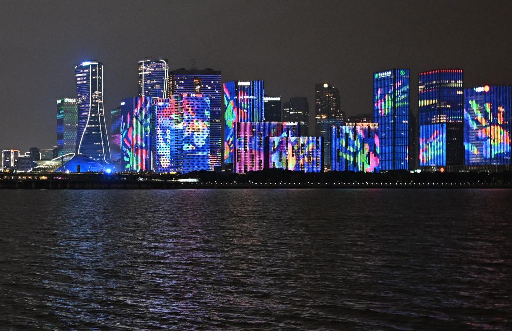 这是9月23日拍摄的杭州夜景.新华社记者 王鹏 摄