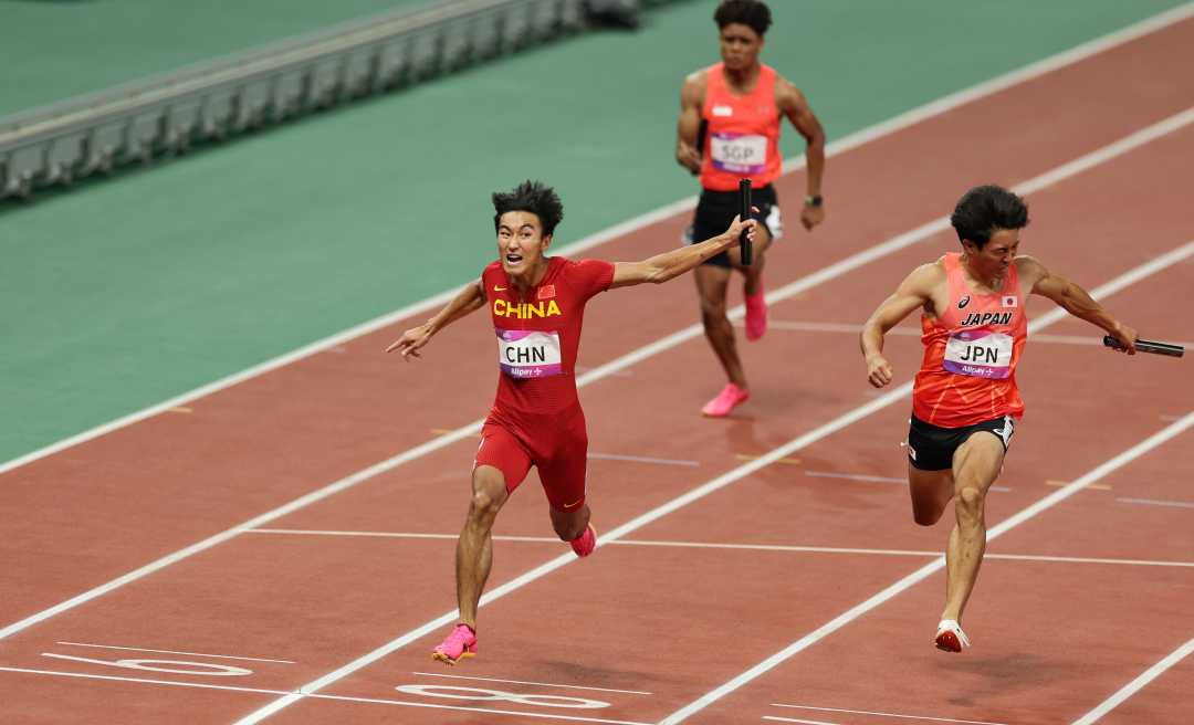 杭州亚运会丨中国队男子4×100米接力夺冠|杭州亚运会_新浪财经_新浪