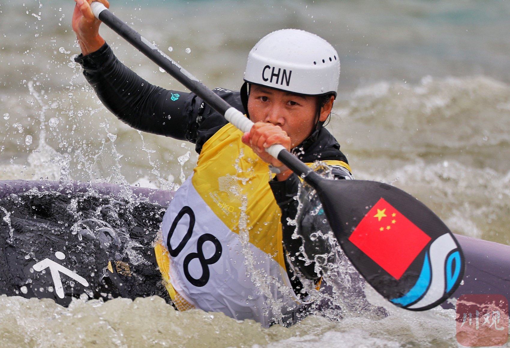 c视频|亚运会皮划艇激流回旋决赛 中国队收获1金1银|李露