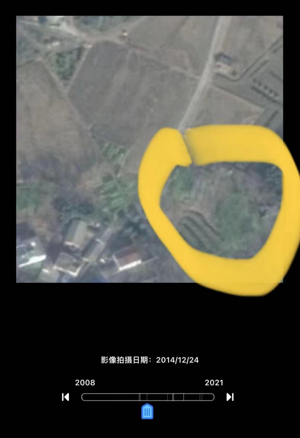 （图：2014年12月24日王文银老家宅院所在地的卫星地图）