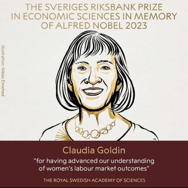 ▲克劳迪娅·戈尔丁因在女性劳动力研究领域的贡献获2023年诺贝尔经济学奖