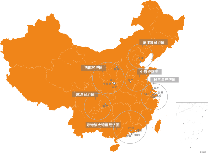 布局6大经济圈16城