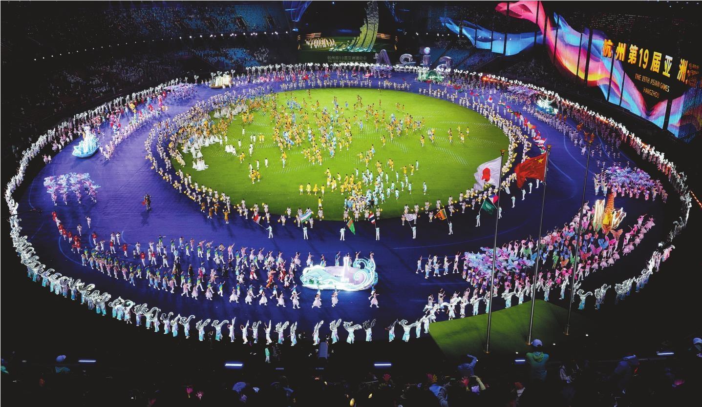 10月8日,杭州第19届亚洲运动会闭幕式在杭州奥体中心体育场举行.