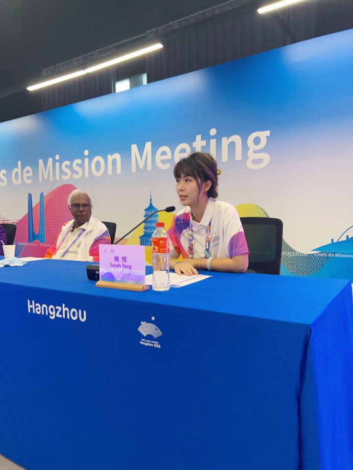 10月7日最后一场首席医疗官会议上,杨悦介绍亚运会整体医疗保障情况