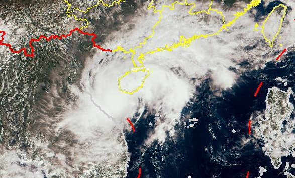 今夜登陆或擦过海南岛今年第16号台风南海热带低压将加强为最新消息!