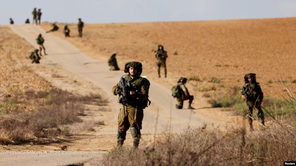 ▲在以色列南部加沙边境巡逻的以色列士兵