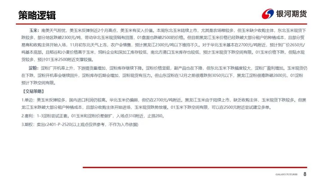 【玉米和淀粉周报】收购主体开始入场  玉米现货跌势放缓