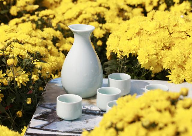 赏菊饮菊花酒.图自视觉中国