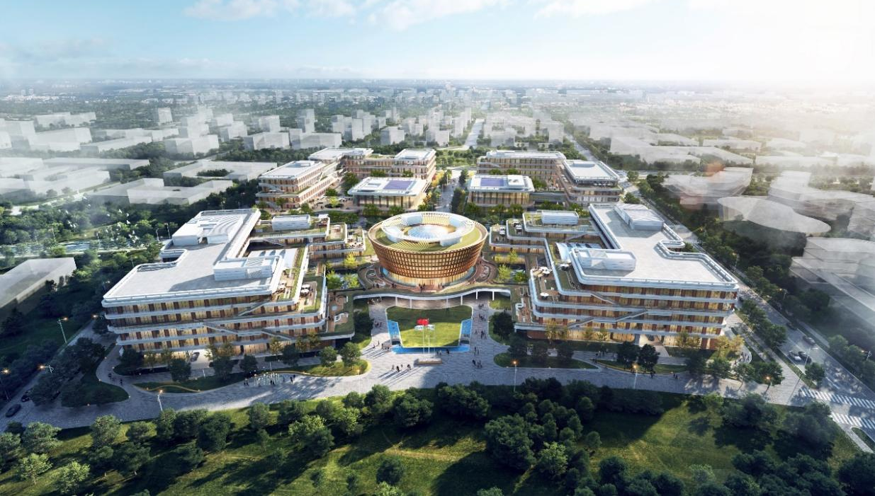 中国电信智慧城市产业园项目效果图.中国雄安官网发